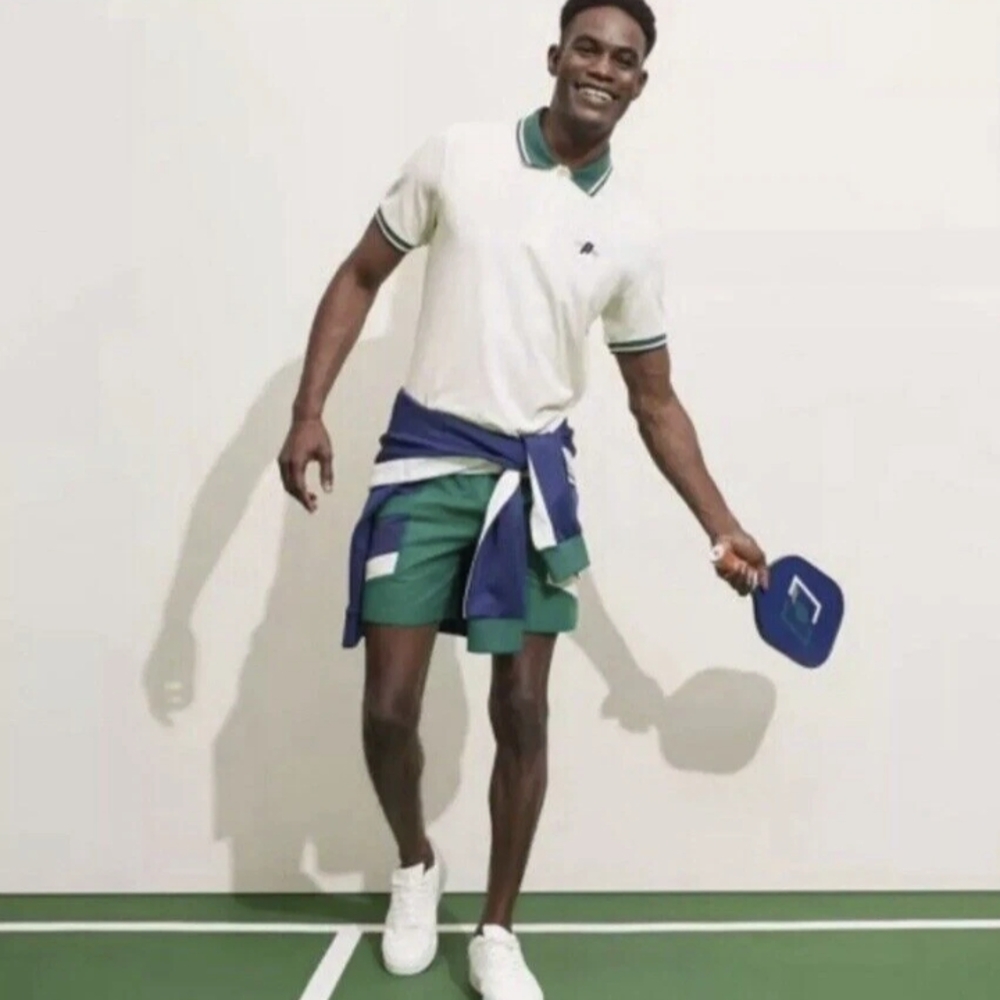 NWOT Prince Pickleball Cream Polo Green Navy XXL Shirt Preppy